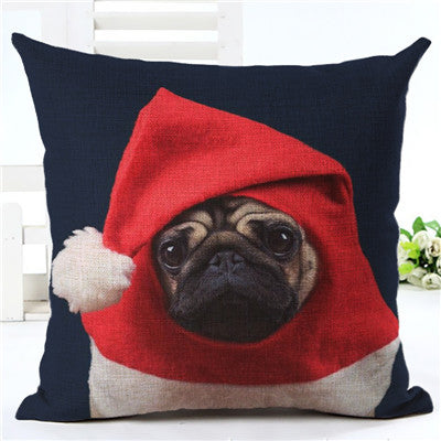 Christmas Pug Cushion